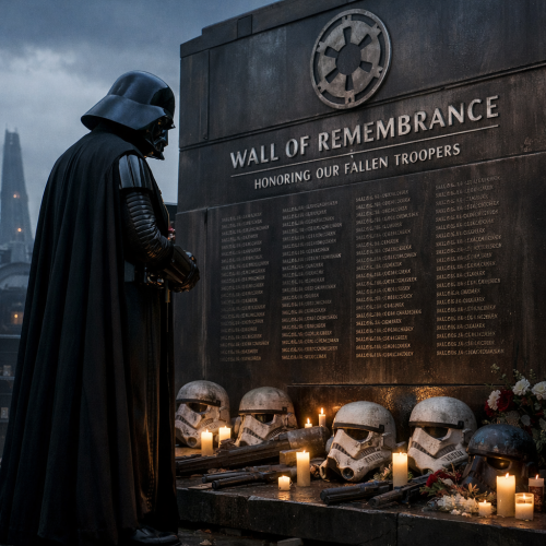 дарт вейдер стоит у Стены памяти своих павших бойцов