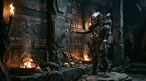 Хищник стоит у Стены памяти своих павших братьев