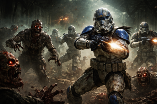 клоны 501 легиона напали на логово сепаратистов людей, но они не подозревали что они заражены неизвестным вирусом, который превратил этих сепаратистов в зомби